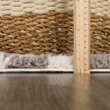 Kieu Taupe Checkered Area Rug - Ornate Home