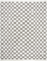 Kieu Taupe Checkered Area Rug - Ornate Home
