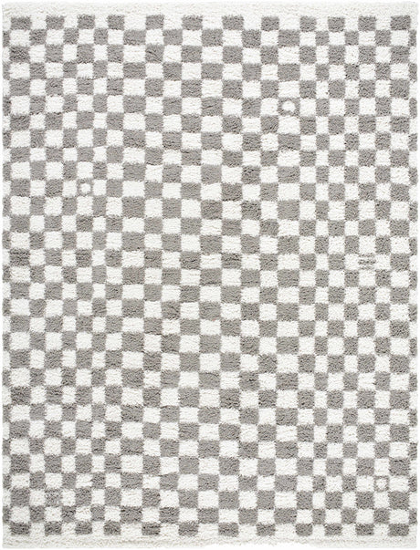 Kieu Taupe Checkered Area Rug - Ornate Home