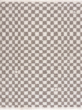 Kieu Taupe Checkered Plush Rug - Ornate Home