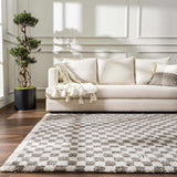 Kieu Taupe Checkered Plush Rug - Ornate Home