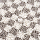 Kieu Taupe Checkered Plush Rug - Ornate Home