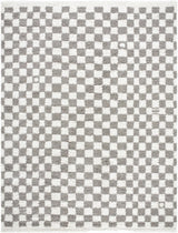 Kieu Taupe Checkered Plush Rug - Ornate Home