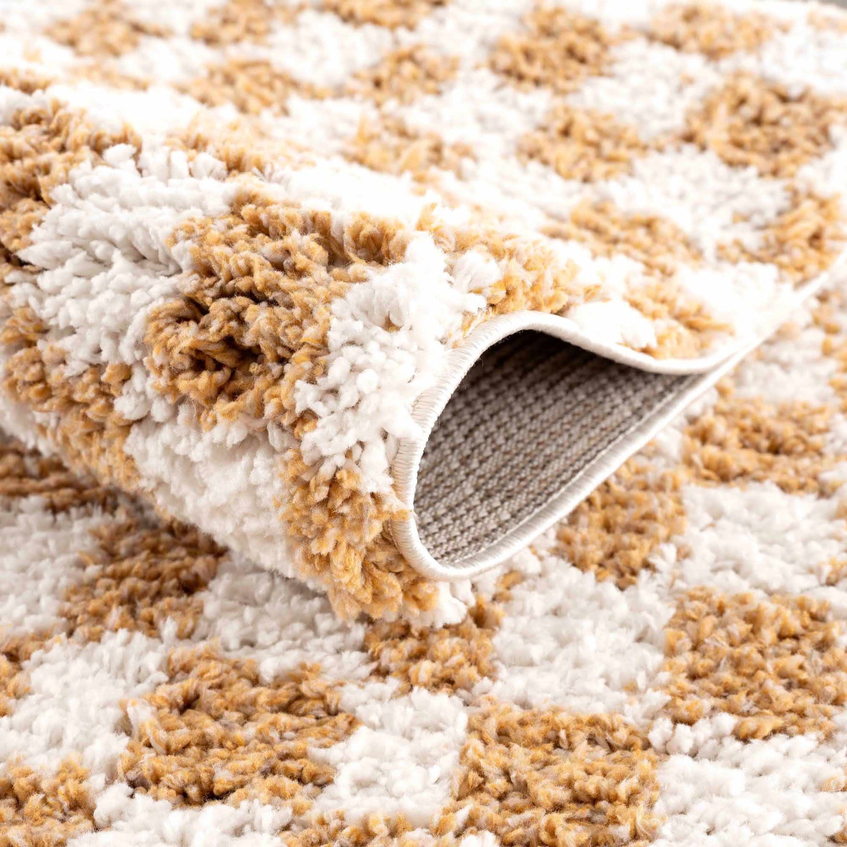 Kieu Yellow & White Checkered Area Rug - Ornate Home