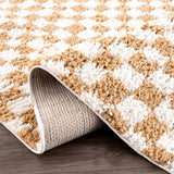 Kieu Yellow & White Checkered Area Rug - Ornate Home