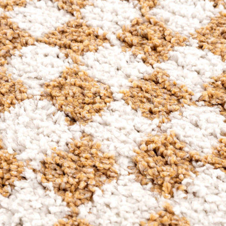 Kieu Yellow & White Checkered Area Rug - Ornate Home