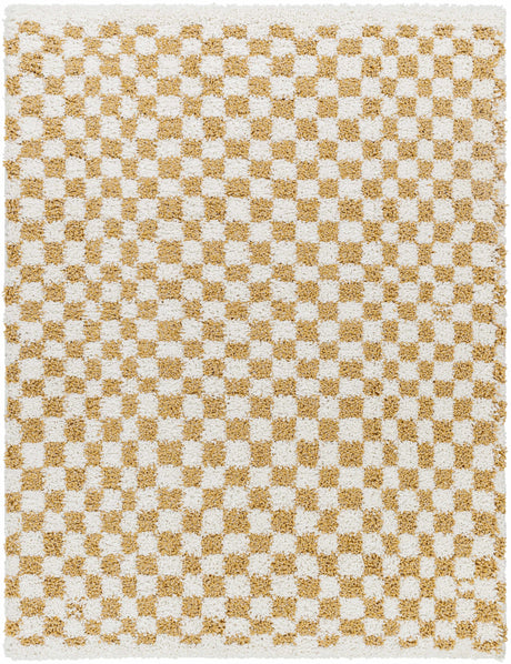 Kieu Yellow & White Checkered Area Rug - Ornate Home