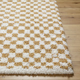 Kieu Yellow & White Checkered Area Rug - Ornate Home