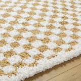 Kieu Yellow & White Checkered Area Rug - Ornate Home