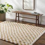 Kieu Yellow & White Checkered Area Rug - Ornate Home