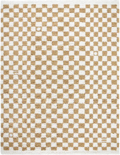 Kieu Yellow & White Checkered Area Rug - Ornate Home