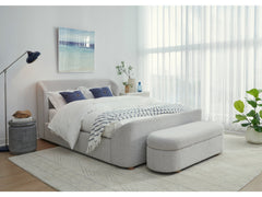 Kiki Upholstered California King Platform Bed in Cotton Ball Boucle - Ornate Home