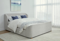Kiki Upholstered California King Platform Bed in Cotton Ball Boucle - Ornate Home