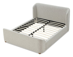 Kiki Upholstered Eastern King Platform Bed in Cotton Ball Boucle - Ornate Home