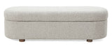 Kiki Upholstered Hinged Storage Bench in Cotton Ball Boucle - Ornate Home