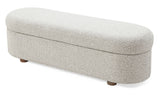 Kiki Upholstered Hinged Storage Bench in Cotton Ball Boucle - Ornate Home