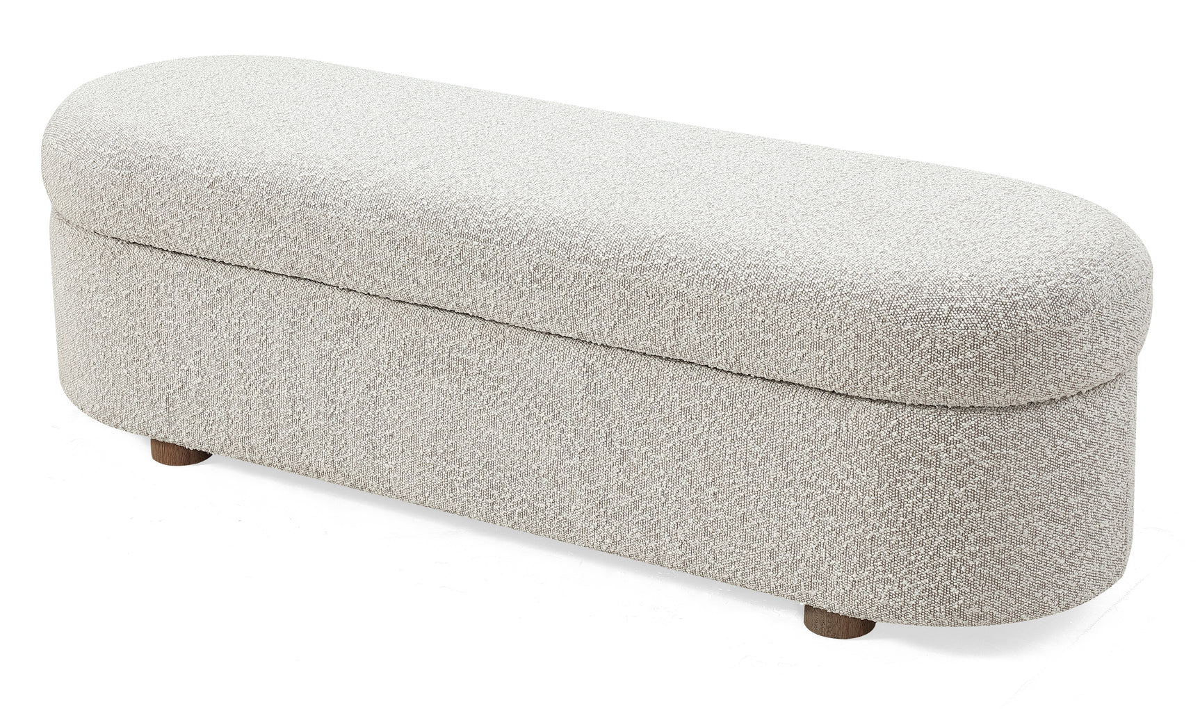 Kiki Upholstered Hinged Storage Bench in Cotton Ball Boucle - Ornate Home