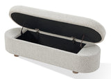 Kiki Upholstered Hinged Storage Bench in Cotton Ball Boucle - Ornate Home