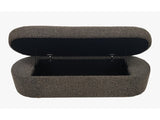 Kiki Upholstered Hinged Storage Bench in Pumpernickel Boucle - Ornate Home