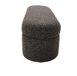 Kiki Upholstered Hinged Storage Bench in Pumpernickel Boucle - Ornate Home