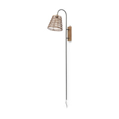 Kiley Brown/Black Woven Shade Metal Wall Sconce - Ornate Home