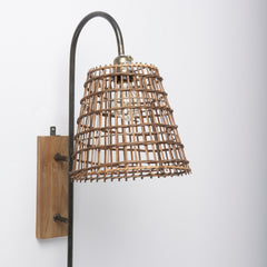 Kiley Brown/Black Woven Shade Metal Wall Sconce - Ornate Home