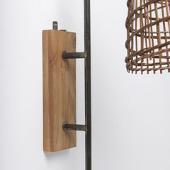 Kiley Brown/Black Woven Shade Metal Wall Sconce - Ornate Home