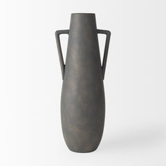 Kilian Matte Brown-Gray Tall Double Ear Vase - Ornate Home