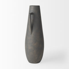 Kilian Matte Brown-Gray Tall Double Ear Vase - Ornate Home