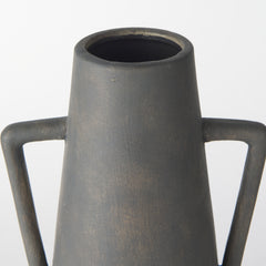 Kilian Matte Brown-Gray Tall Double Ear Vase - Ornate Home