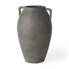 Kilian Medium Brown-Gray Double Ear Vase - Ornate Home