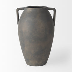 Kilian Medium Brown-Gray Double Ear Vase - Ornate Home