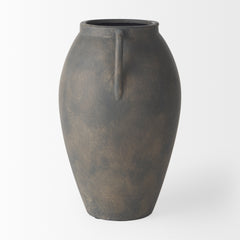 Kilian Medium Brown-Gray Double Ear Vase - Ornate Home