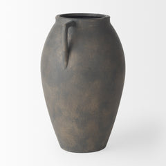 Kilian Medium Brown-Gray Double Ear Vase - Ornate Home