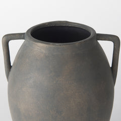Kilian Medium Brown-Gray Double Ear Vase - Ornate Home