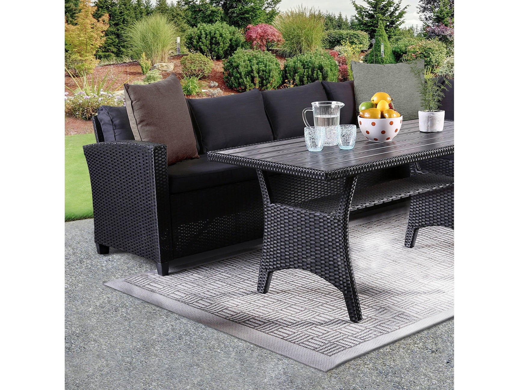 Kimara Black Outdoor Dining Table - Ornate Home