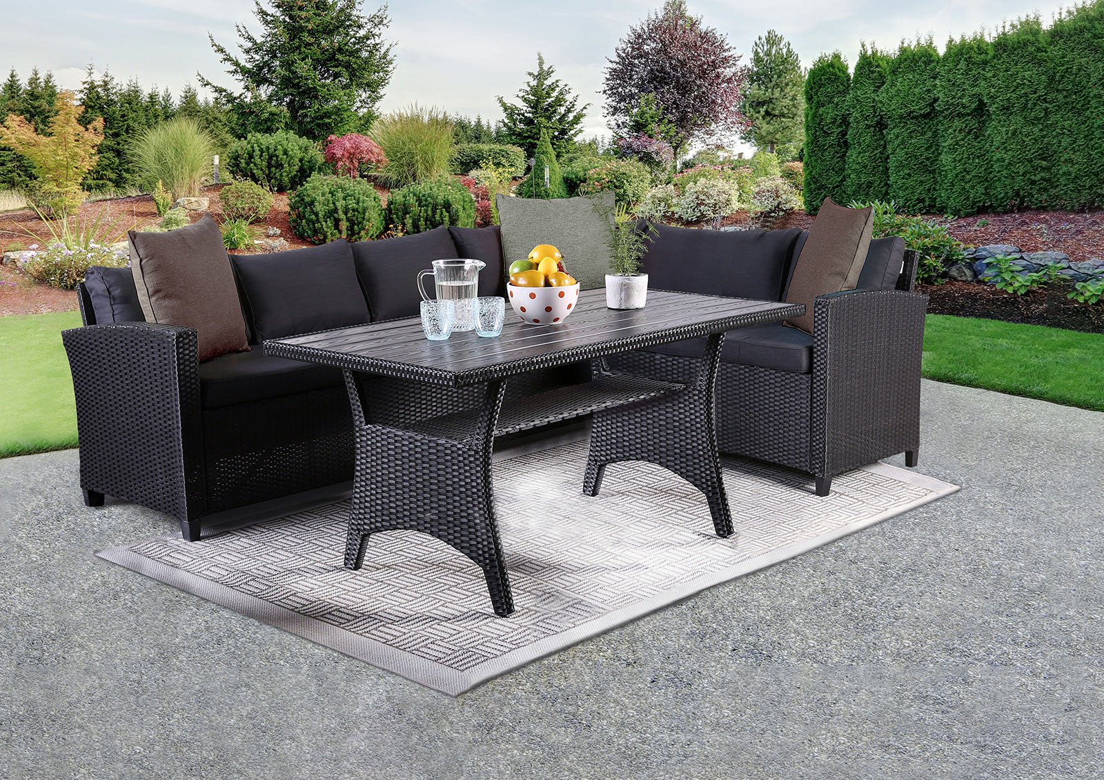 Kimara Black Outdoor Dining Table - Ornate Home