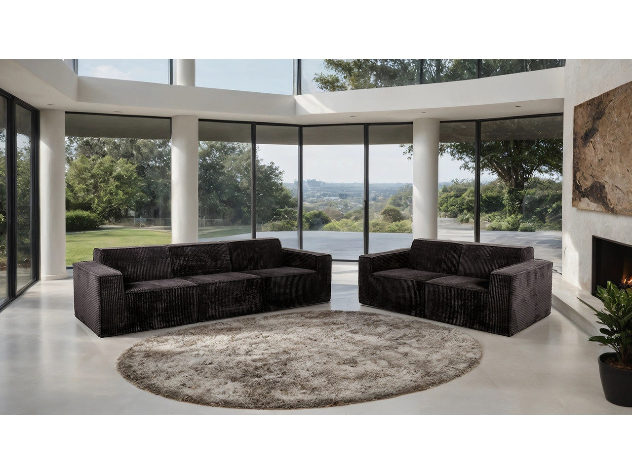 Kimara Black Sofa & Loveseat - Ornate Home