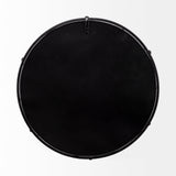 Kimbel Black Metal Mirrored Base Round Tray - Ornate Home