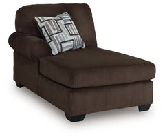 Kimlee Chocolate 3-Piece Sectional and Ottoman - Ornate Home