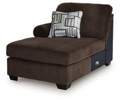 Kimlee Chocolate 3-Piece Sectional and Ottoman - Ornate Home