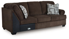 Kimlee Chocolate 3-Piece Sectional and Ottoman - Ornate Home