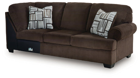 Kimlee Chocolate 3-Piece Sectional and Ottoman - Ornate Home
