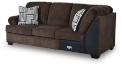 Kimlee Chocolate 3-Piece Sectional and Ottoman - Ornate Home