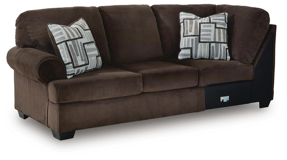Kimlee Chocolate 3-Piece Sectional and Ottoman (Online Special Price) - Ornate Home