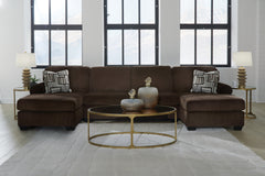 Kimlee Chocolate 3-Piece Sectional with Double Chaise - Ornate Home