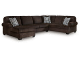Kimlee Chocolate 3-Piece Sectional with Left Chaise (Online Special Price) - Ornate Home
