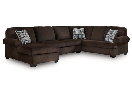 Kimlee Chocolate 3-Piece Sectional with Left Chaise - Ornate Home