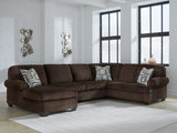 Kimlee Chocolate 3-Piece Sectional with Left Chaise - Ornate Home