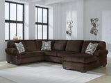Kimlee Chocolate 3-Piece Sectional with Right Chaise (Online Special Price) - Ornate Home